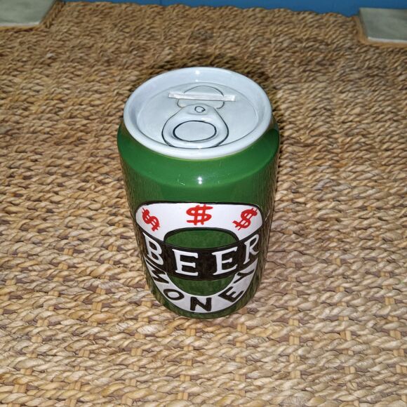 Green Beer Money Bank 6" Ceramic Can - Picture 2 of 9